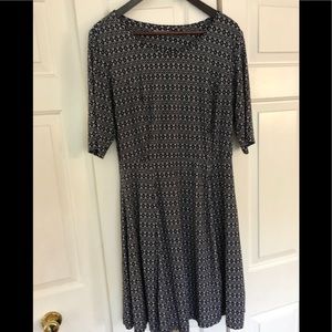 Triste Black and White 3/4 Sleeve Dress